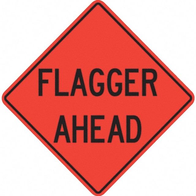 PRO-SAFE 07-800-3703-L Traffic Control Sign: Triangle, "Flagger Ahead"