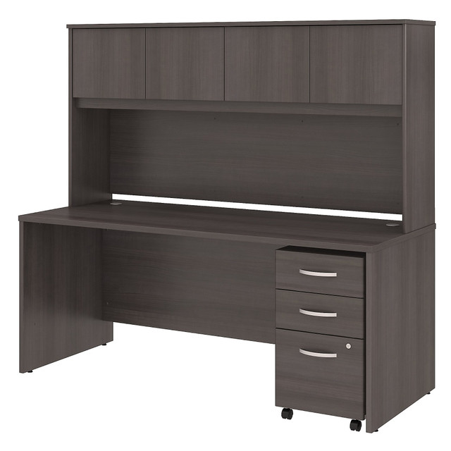 BUSH INDUSTRIES INC. STC011SG Bush Business Furniture Studio C 72inW Office Computer Desk With Hutch And Mobile File Cabinet, Storm Gray, Standard Delivery BUSH INDUSTRIES INC. STC011SG Bush Business Furniture Studio C 72inW Office Computer Desk With Hutch And Mobile File Cabinet, Storm Gray, Standard Delivery