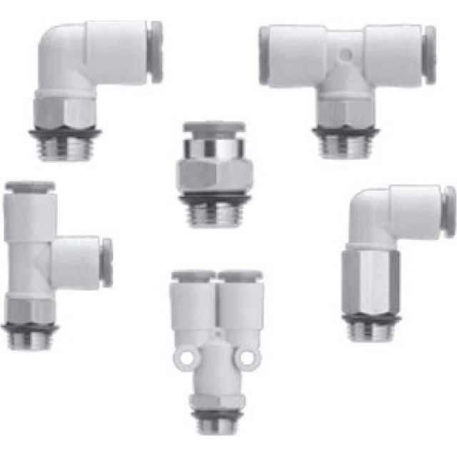 SMC PNEUMATICS KQ2L13-U04A Push-to-Connect Tube Fitting: Male Elbow, 1/2" Thread, 1/2" OD