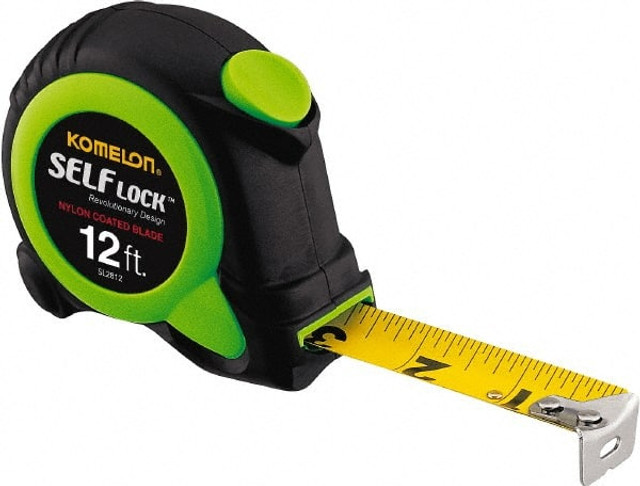 Komelon SL2812 Tape Measure: 12' Long, 5/8" Width, Yellow Blade