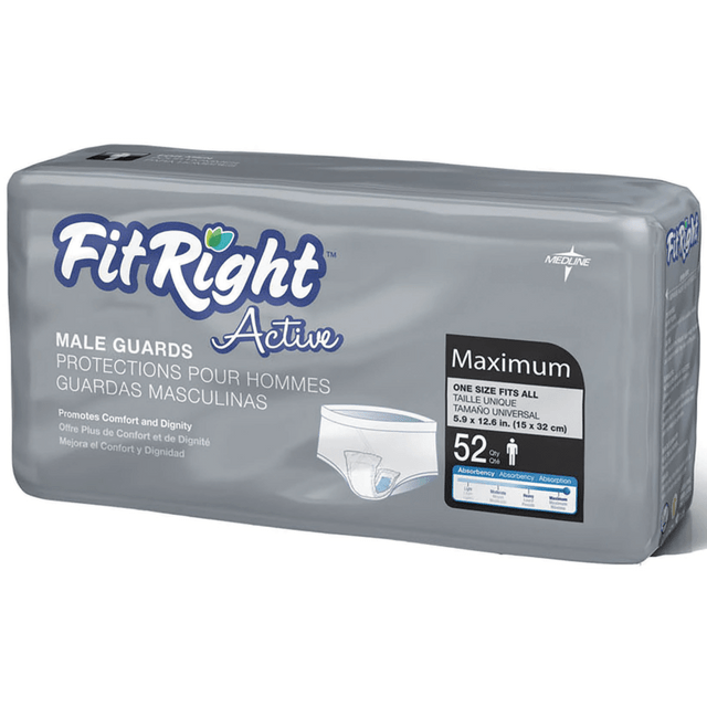 MEDLINE INDUSTRIES, INC. FitRight MSCMG02Z  Active Male Guards, 6in x 11in, White, Bag Of 52