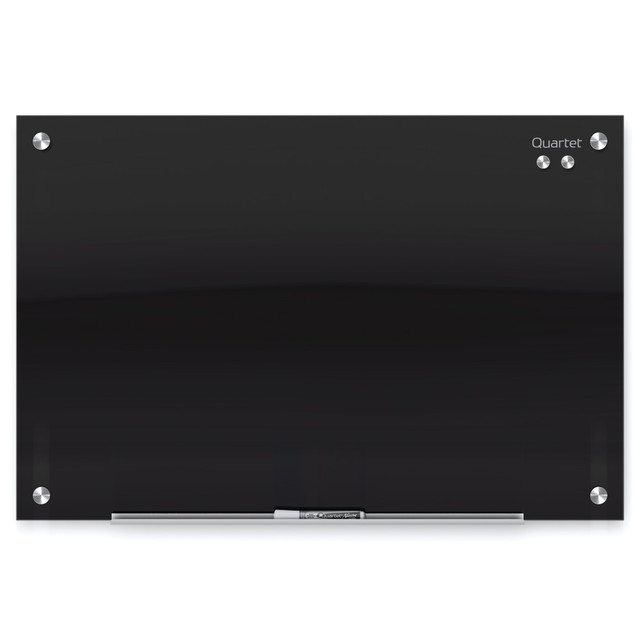 ACCO BRANDS USA, LLC G4836B Quartet Infinity Tempered Glass Unframed Non-Magnetic Dry-Erase Whiteboard Magnetic Glass Marker Unframed Whiteboard, 36in x 48in, Black