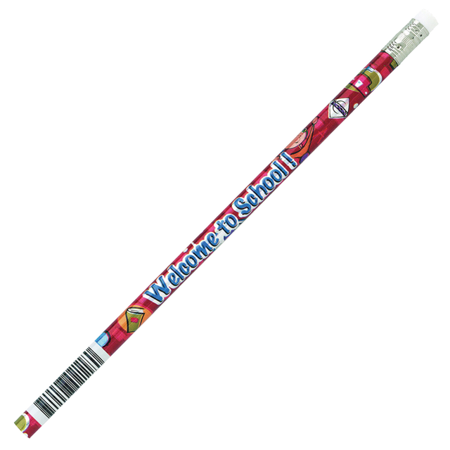 J.R. Moon Pencil Co. JRM02118B-12  Pencils, 2.11 mm, #2 HB Lead, Welcome to School!, Multicolor, Pack Of 144