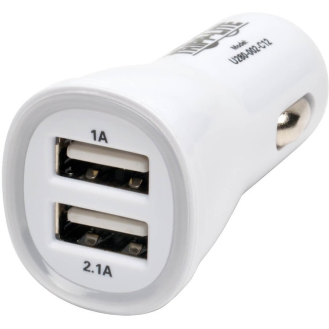 TRIPP LITE U280-002-C12 Eaton Tripp Lite Series Dual USB Tablet Phone Car Charger High Power Adapter 5V / 3.1A 15.5W - Car power adapter - 3.1 A - 2 output connectors (USB) - white TRIPP LITE U280-002-C12 Eaton Tripp Lite Series Dual USB Tablet Phone Car Charger High Power Adapter 5V / 3.1A 15.5W - Car power adapter - 3.1 A - 2 output connectors (USB) - white