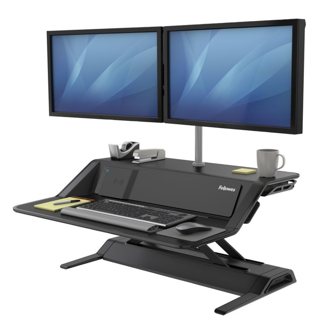 FELLOWES INC. 8080301 Fellowes Lotus DX Adjustable Sit-Stand Workstation, Black FELLOWES INC. 8080301 Fellowes Lotus DX Adjustable Sit-Stand Workstation, Black