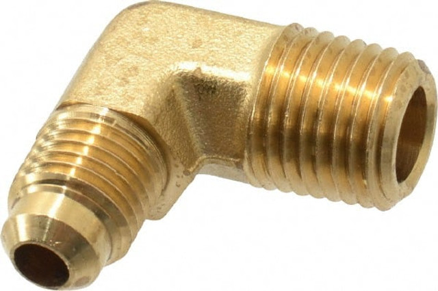 Parker 149F-4-4 Brass Flared Tube Male Elbow: 1/4" Tube OD, 1/4-18 Thread, 45 ° Flared Angle