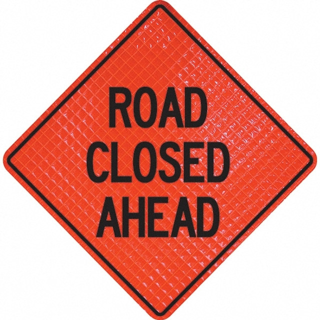 PRO-SAFE 07-800-3035-L Traffic Control Sign: Triangle, "Road Closed Ahead"