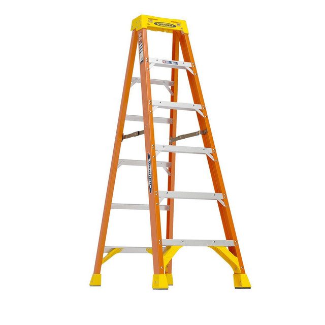 Werner 6206 5-Step Fiberglass Step Ladder: Type IA, 300 lb Capacity, 6' High