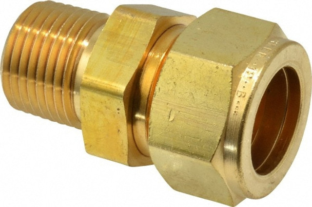 Parker 12MSC8N-B Compression Tube Connector: 1/2" Thread, Compression x MNPT