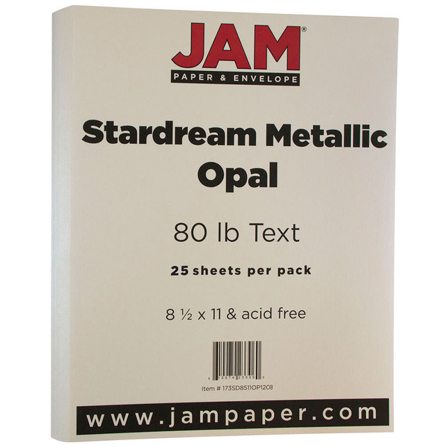 MEDLINE INDUSTRIES, INC. 173SD8511OP120B JAM Paper Color Multi-Use Card Stock, Opal Ivory Stardream, Letter (8.5in x 11in), 80 Lb, Pack Of 25