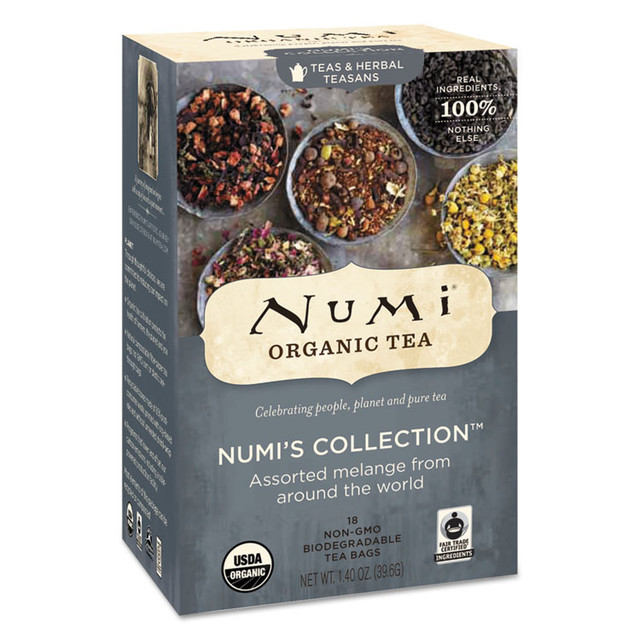 NUMI 10110 Organic Tea, Numi's Collection: Assorted, 18/Box