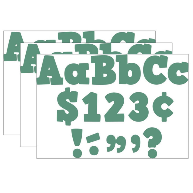 EDUCATORS RESOURCE TCR8693-3 Teacher Created Resources 4in Letters, Eucalyptus Green Bold Block, 230 Letters Per Pack, Set Of 3 Packs