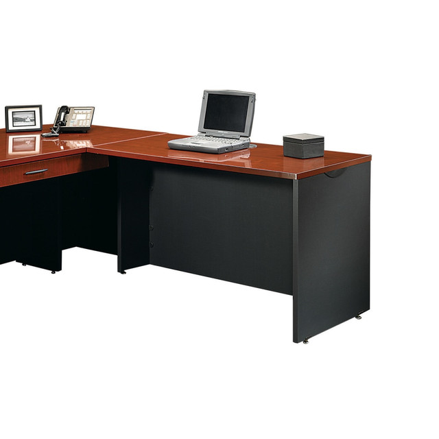 SAUDER WOODWORKING CO. 401446 Sauder Via 48inW Desk Return, Classic Cherry/Soft Black SAUDER WOODWORKING CO. 401446 Sauder Via 48inW Desk Return, Classic Cherry/Soft Black