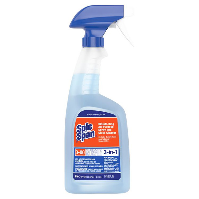 PROCTER & GAMBLE Spic and Span® 58775CT Disinfecting All-Purpose Spray and Glass Cleaner, Fresh Scent, 32 oz Bottles, 8 Bottles and 8 Trigger Sprayers/Carton