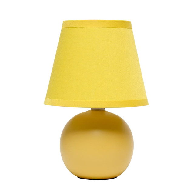 ALL THE RAGES INC LT2008-YLW Simple Designs  Mini Ceramic Globe Table Lamp, 8.66inH, Yellow