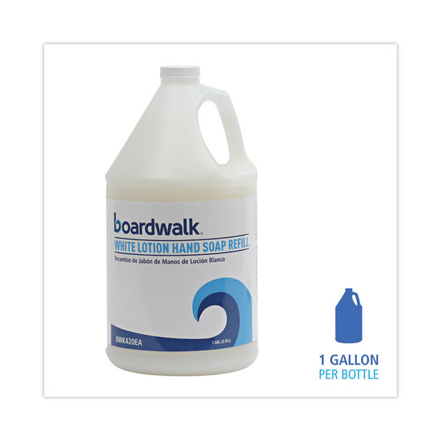 BOARDWALK 420CT Mild Cleansing Lotion Hand Soap Refill, Cherry Scent, 1 gal Bottle, 4/Carton