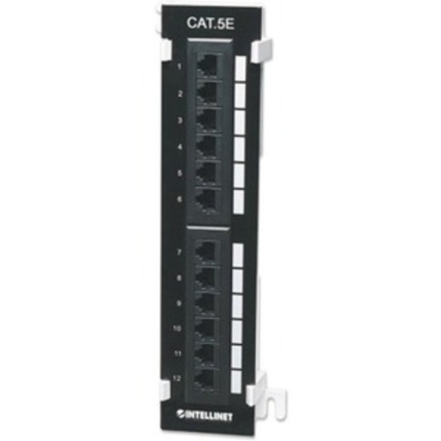 INTRACOM USA, INC. 162470 Intellinet 12-Port Cat5e UTP Patch Panel INTRACOM USA, INC. 162470 Intellinet 12-Port Cat5e UTP Patch Panel