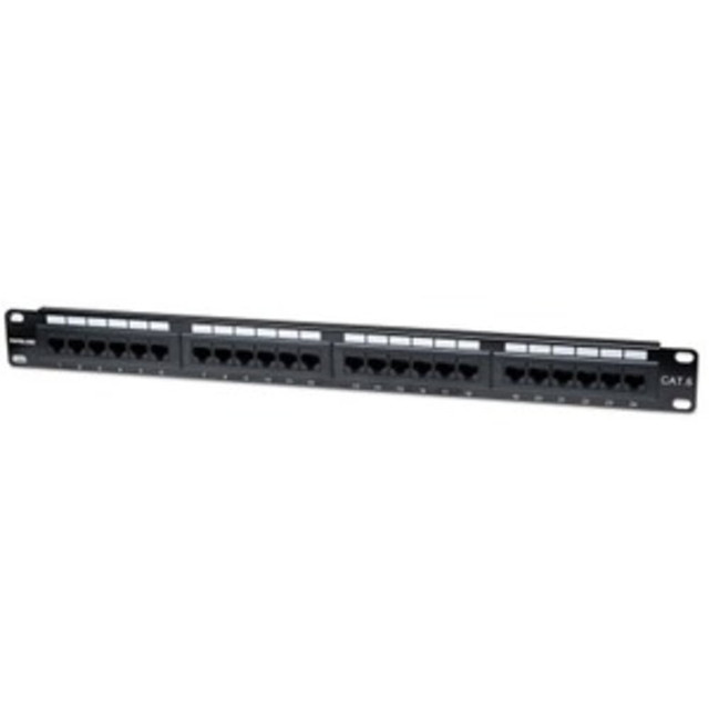INTRACOM USA, INC. 520959 Intellinet Patch Panel, Cat6, UTP, 24-Port, 1U, Black - Patch panel - CAT 6 - UTP - RJ-45 X 24 - black - 1U - 19in INTRACOM USA, INC. 520959 Intellinet Patch Panel, Cat6, UTP, 24-Port, 1U, Black - Patch panel - CAT 6 - UTP - RJ-45 X 24 - black - 1U - 19in