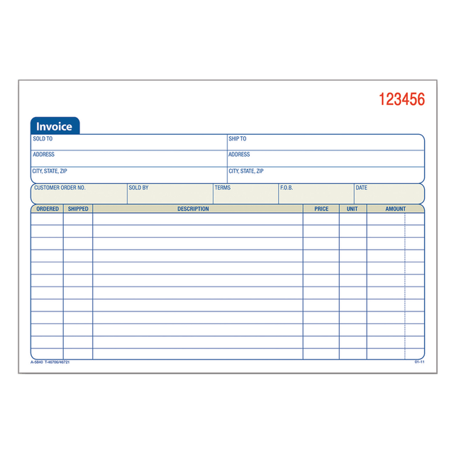 TOPS BUSINESS FORMS Adams DC5840  Carbonless Invoice Books, 2-Part, 8 7/16in x 5 9/16in, Pack Of 50