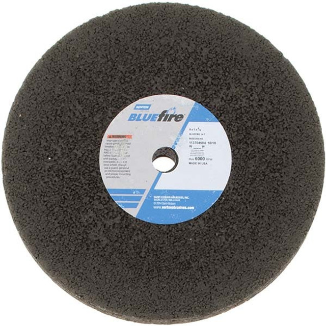 Norton 66253344365 Surface Grinding Wheel: 8" Dia, 1" Thick, 5/8" Hole, 14 Grit, T Hardness