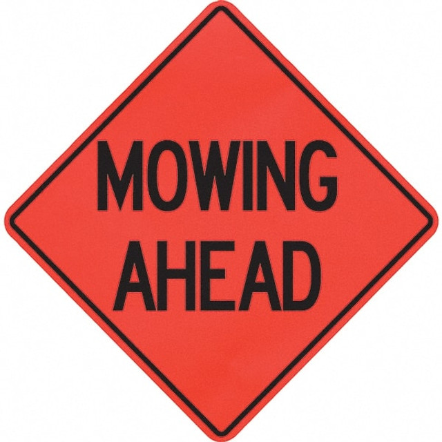 PRO-SAFE 07-800-4016-L Traffic Control Sign: Triangle, "Mowing Ahead"