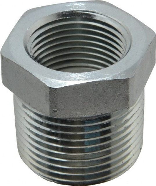 Parker 1 X 3/4 PTR-S Industrial Pipe Bushing: 3/4" Female Thread, 1" Male Thread, MNPTF x FNPTF