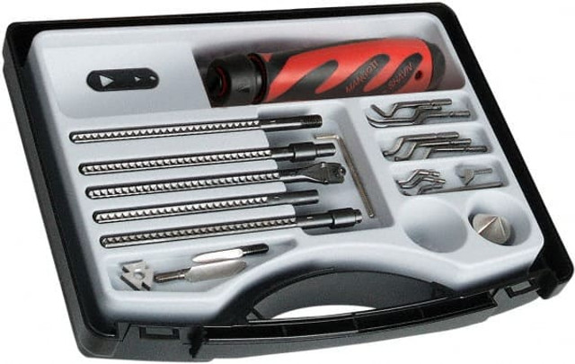 Shaviv 154-00024 Hand Deburring Tool Set: 22 Pc, Solid Carbide & High Speed Steel