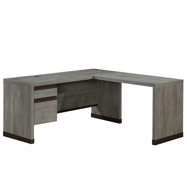 SAUDER WOODWORKING CO. 429257 Sauder Manhattan Gate 66inW Modern L-Shaped Computer Desk, Mystic Oak SAUDER WOODWORKING CO. 429257 Sauder Manhattan Gate 66inW Modern L-Shaped Computer Desk, Mystic Oak