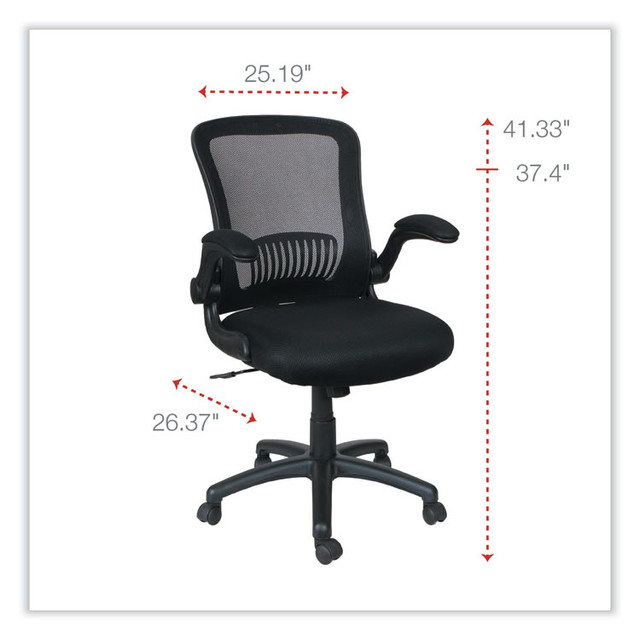 ALERA EBE4217 Alera EB-E Series Swivel/Tilt Mid-Back Mesh Chair, Supports Up to 275 lb, 18.11" to 22.04" Seat Height, Black