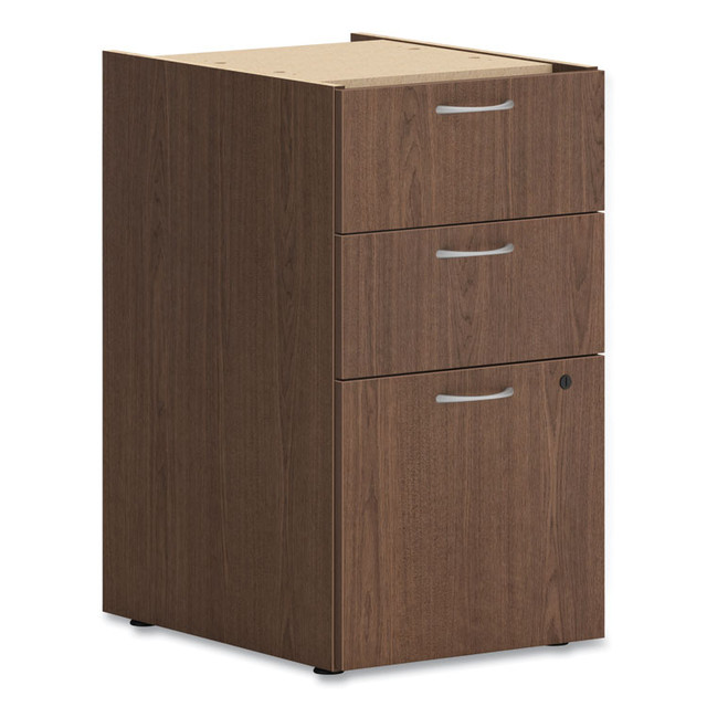 HON COMPANY PLPSBBFLE1 Mod Support Pedestal, Left or Right, 3-Drawers: Box/Box/File, Legal/Letter, Sepia Walnut, 15" x 20" x 28"