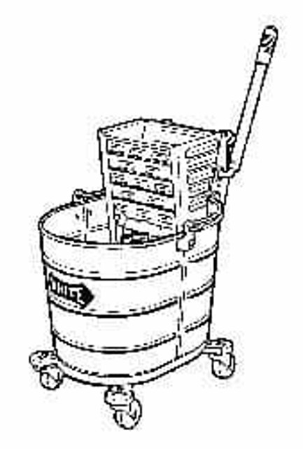 Value Collection 2000/260 Mop Buckets & Wringers; Wringer Style: Down Press ; Capacity (Qt.): 26.00 ; Color: Gray ; Wringer Material: Metal ; Bucket Material: Metal ; Shape: Square