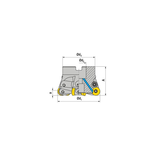 Ceratizit 56407801 Indexable Copy Face Mill: 80 mm Max Cut Dia, 27 mm Arbor Hole