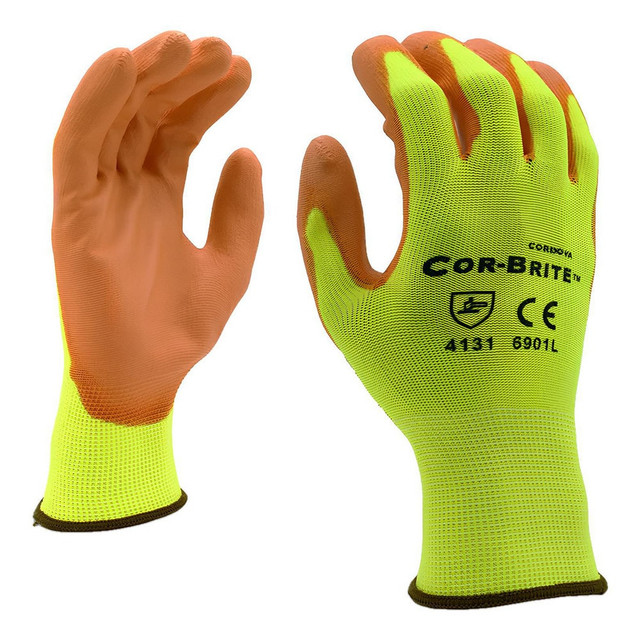 Cordova 6901L General Purpose Work Gloves: Large, Polyurethane Coated, Polyester