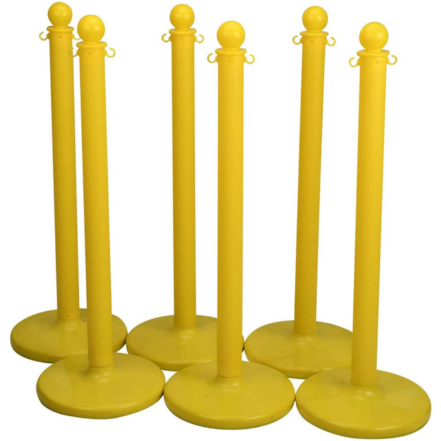 PRO-SAFE STN-POL-YLW-6C Free Standing Retractable Barrier Post: Plastic Post, Plastic Base
