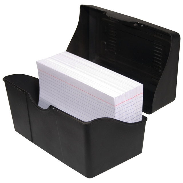 ADVANTUS CORP. 45002 Innovative Storage Designs Plastic Card File, 300-Card Capacity, Black