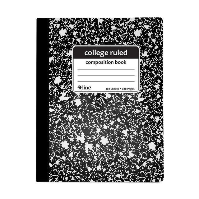 C-LINE PRODUCTS, INC. 22022-CT C-Line Narrow Rule Composition Notebooks, 7-1/2in x 9-3/4in, 100 Sheets, Black Marble, Pack Of 12 Notebooks