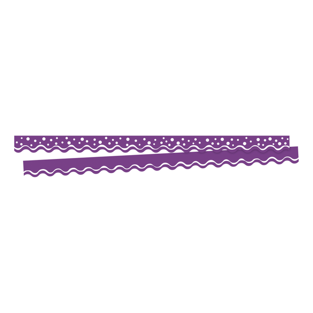 BARKER CREEK PUBLISHING, INC. BC3706 Barker Creek Scalloped-Edge Border Strips, 2 1/4in x 36in, Happy Grape, Pre-K To College, Pack Of 26
