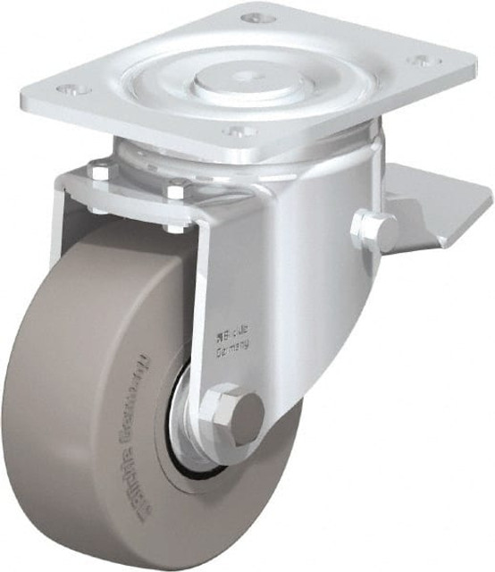 Blickle 615559 Swivel Top Plate Caster: Solid Rubber, 5" Wheel Dia, 1-31/32" Wheel Width, 704 lb Capacity, 6-11/16" OAH