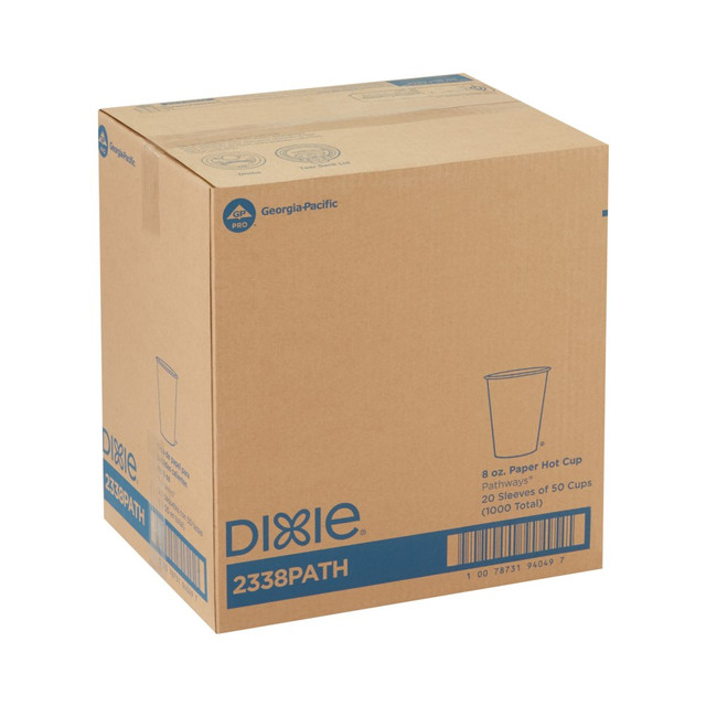 DIXIE FOODS 2338PATH Dixie Paper Hot Cups, 8 Oz, White, Carton Of 1,000 Cups