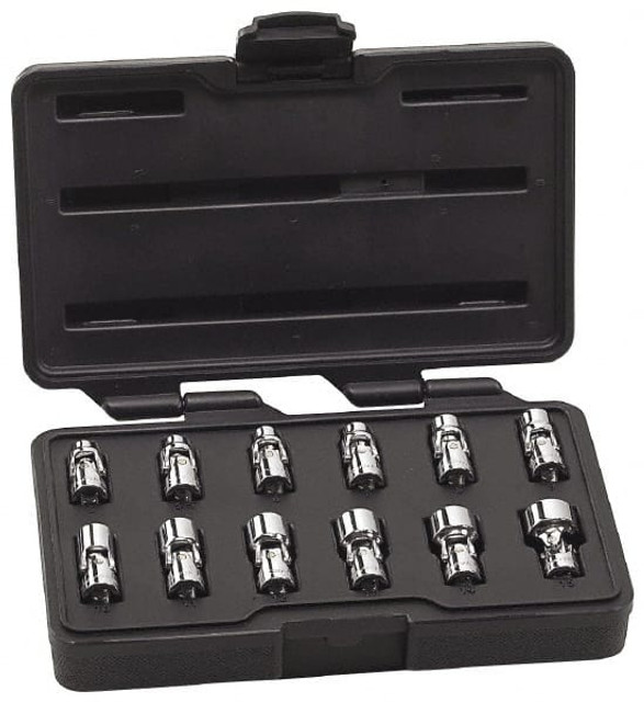 GEARWRENCH 80311 Standard Socket Set: 12 Pc, 1/4" Drive, 5.00 to 15.00" Socket