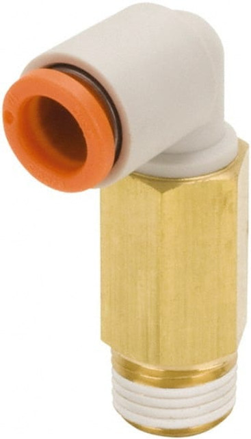 SMC PNEUMATICS KQ2W09-35AS Push-to-Connect Tube Fitting: Extended Male Elbow, 1/4" Thread, 5/16" OD