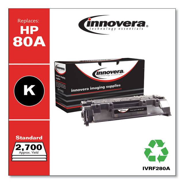 INNOVERA F280A Remanufactured Black Toner, Replacement for 80A (CF280A), 2,700 Page-Yield