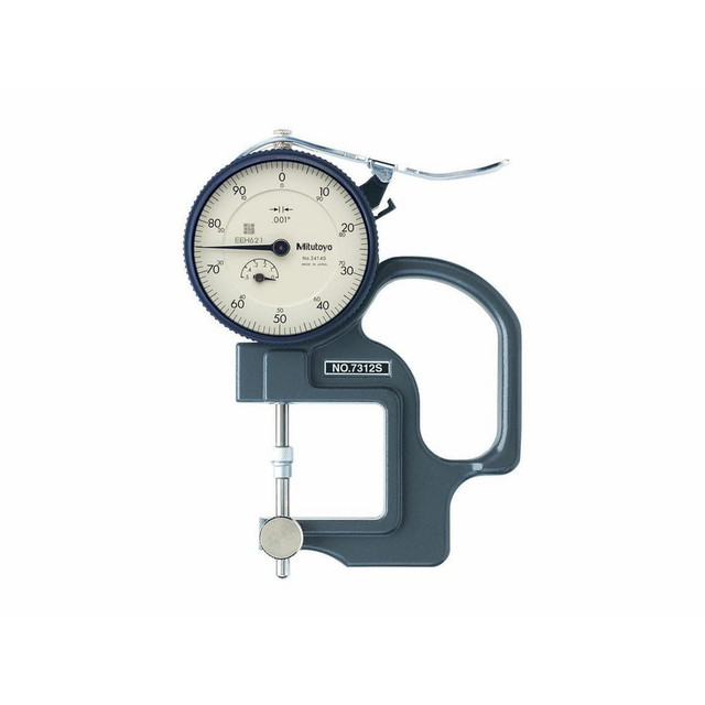 Mitutoyo 7312A 0 to 1/2" Measurement, 0.001" Graduation, 1.1811" Throat Depth, Dial Thickness Gage