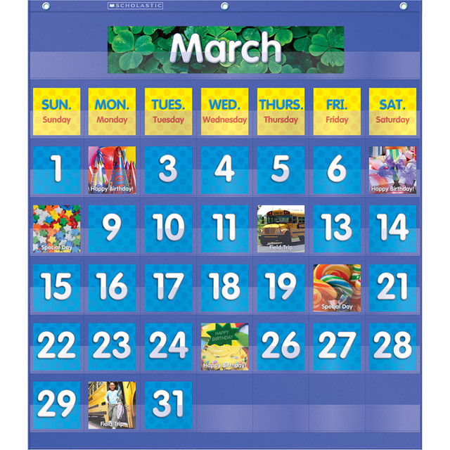 SCHOLASTIC INC Teacher's Friend 9780545114790 Teachers Friend Monthly Calendar Pocket Chart