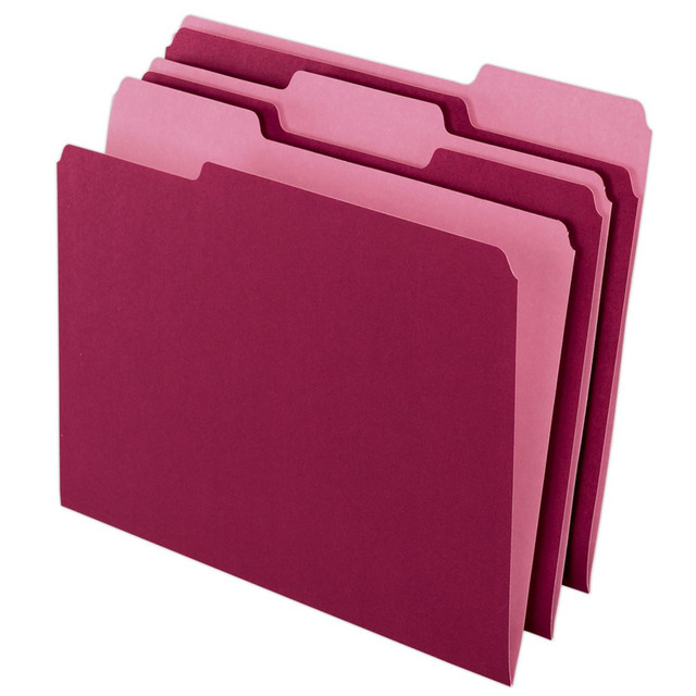 ESSELTE CORP 15213BUR Pendaflex 2-Tone Color Folders, 1/3 Cut, Letter Size, Burgundy, Pack Of 100 ESSELTE CORP 15213BUR Pendaflex 2-Tone Color Folders, 1/3 Cut, Letter Size, Burgundy, Pack Of 100