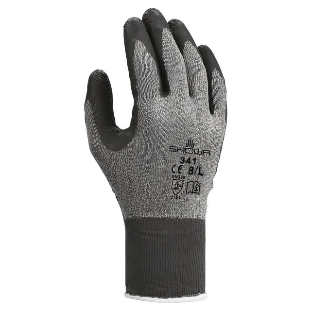 SHOWA 341S-06 General Purpose Work Gloves: Small, Rubber Coated, Natural Rubber Latex