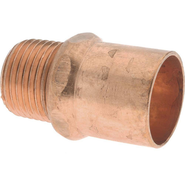 Mueller Industries W 01147 Wrot Copper Pipe Adapter: 3/4" x 1/2" Fitting, C x M, Solder Joint