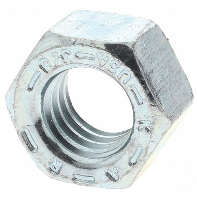 Value Collection KP86161 Hex Nut: 3/8-16, Grade 8 Steel, Zinc Yellow Dichromate Finish