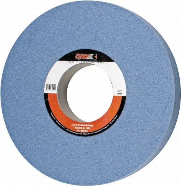 CGW Abrasives 34495 Surface Grinding Wheel: 16" Dia, 2" Thick, 5" Hole, 46 Grit, I Hardness