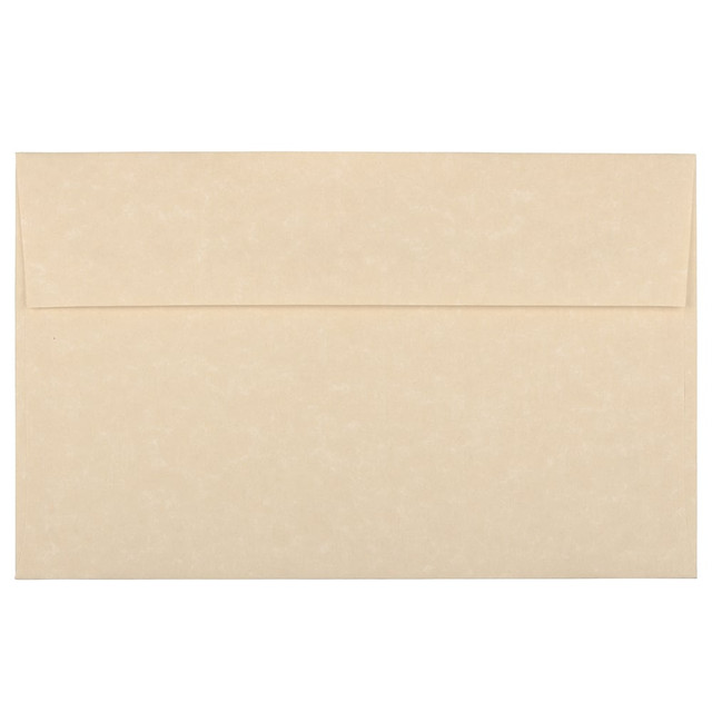 JAM PAPER AND ENVELOPE 52074 JAM Paper Parchment Booklet Invitation Envelopes, A10, Gummed Seal, 30% Recycled, Brown, Pack Of 25